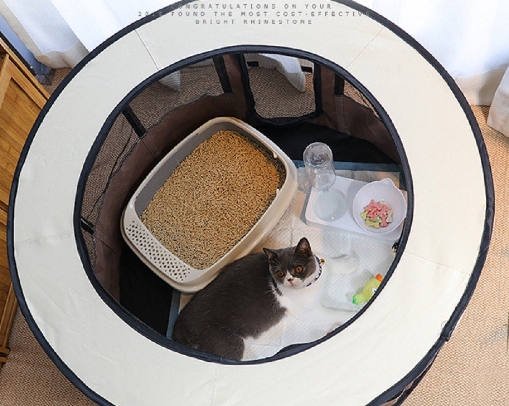 Portable Pet Soft Playpen; Pop up Tent Indoor & Outdoor Use Durable Paw Kennel Cage; Waterproof Bottom Removable Top Puppy Pen