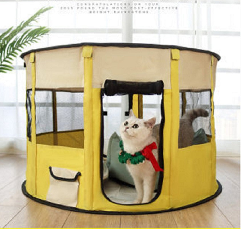 Portable Pet Soft Playpen; Pop up Tent Indoor & Outdoor Use Durable Paw Kennel Cage; Waterproof Bottom Removable Top Puppy Pen