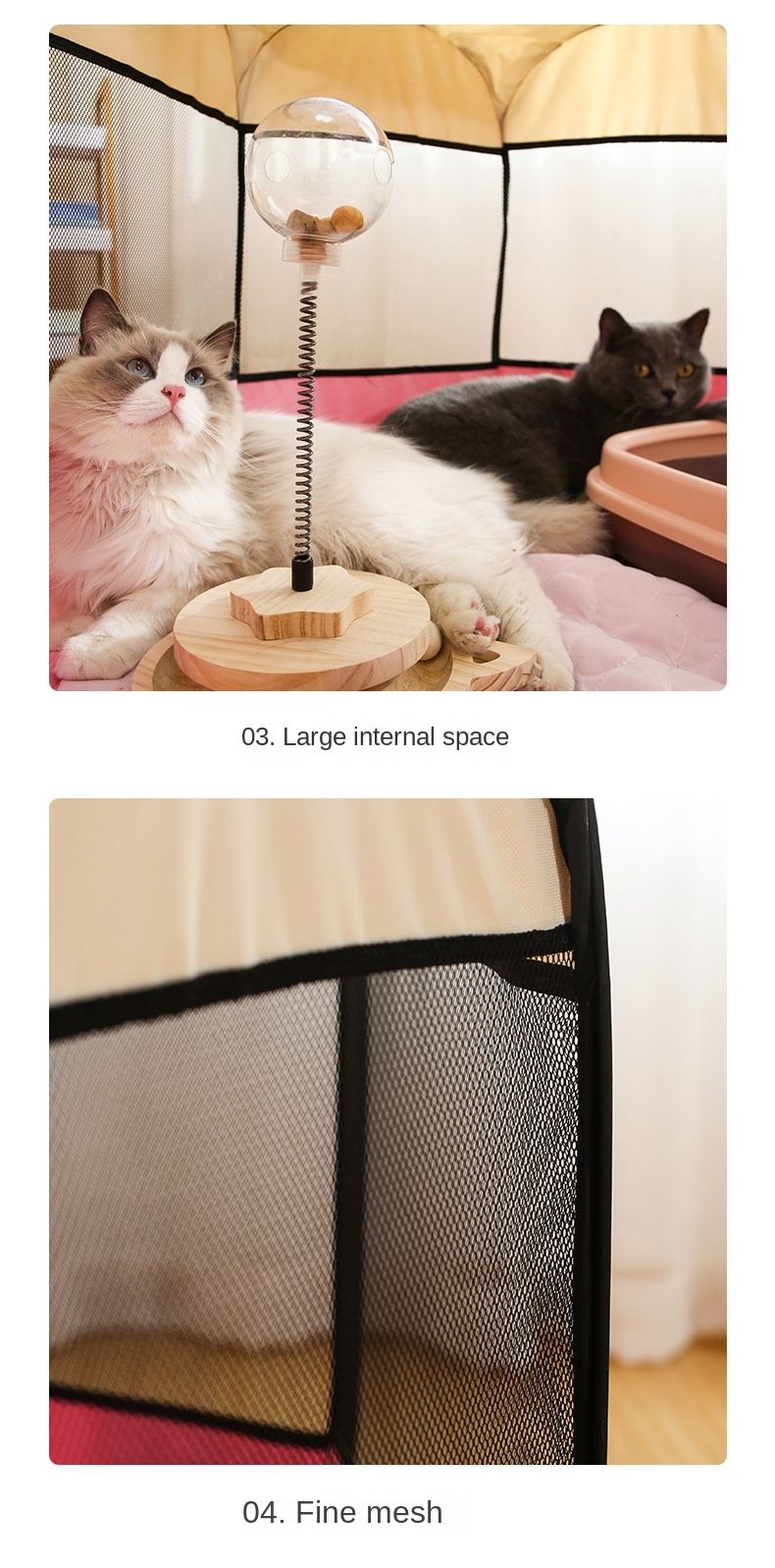 Large 44.9x 44.9x 22.8 Portable Foldable Pet Playpen Kennel House Playground for Puppy Cat Kittens Bunny Chicks Indoor Outdoor Travel Camping