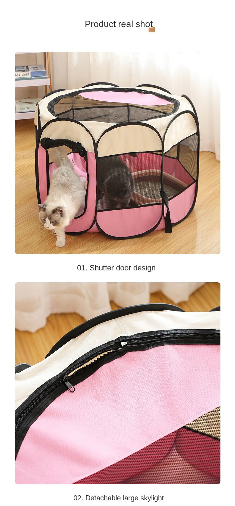 Large 44.9x 44.9x 22.8 Portable Foldable Pet Playpen Kennel House Playground for Puppy Cat Kittens Bunny Chicks Indoor Outdoor Travel Camping