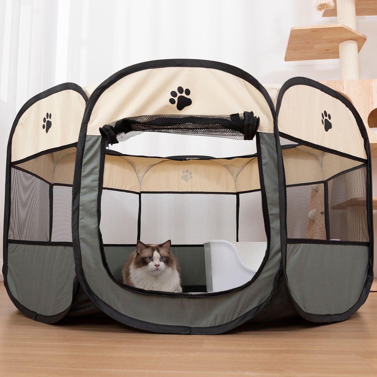 Large 44.9x 44.9x 22.8 Portable Foldable Pet Playpen Kennel House Playground for Puppy Cat Kittens Bunny Chicks Indoor Outdoor Travel Camping