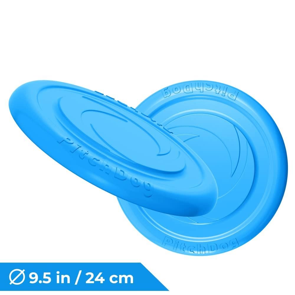 Dog Frisbee Toy Safe for Teeth Outdoor Floating Flying Disk for Small Medium and Large Breed Dogs Lightweight Dog Catch and Fetch Toy Outside Dog Yard Toys Blue