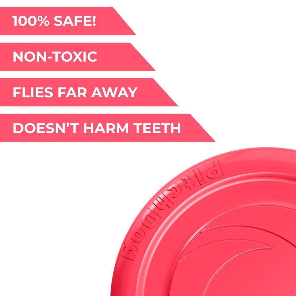 Dog Frisbee Toy Safe for Teeth Outdoor Floating Flying Disk for Small Medium and Large Breed Dogs Lightweight Dog Catch and Fetch Toy Outside Dog Yard Toys Pink Color