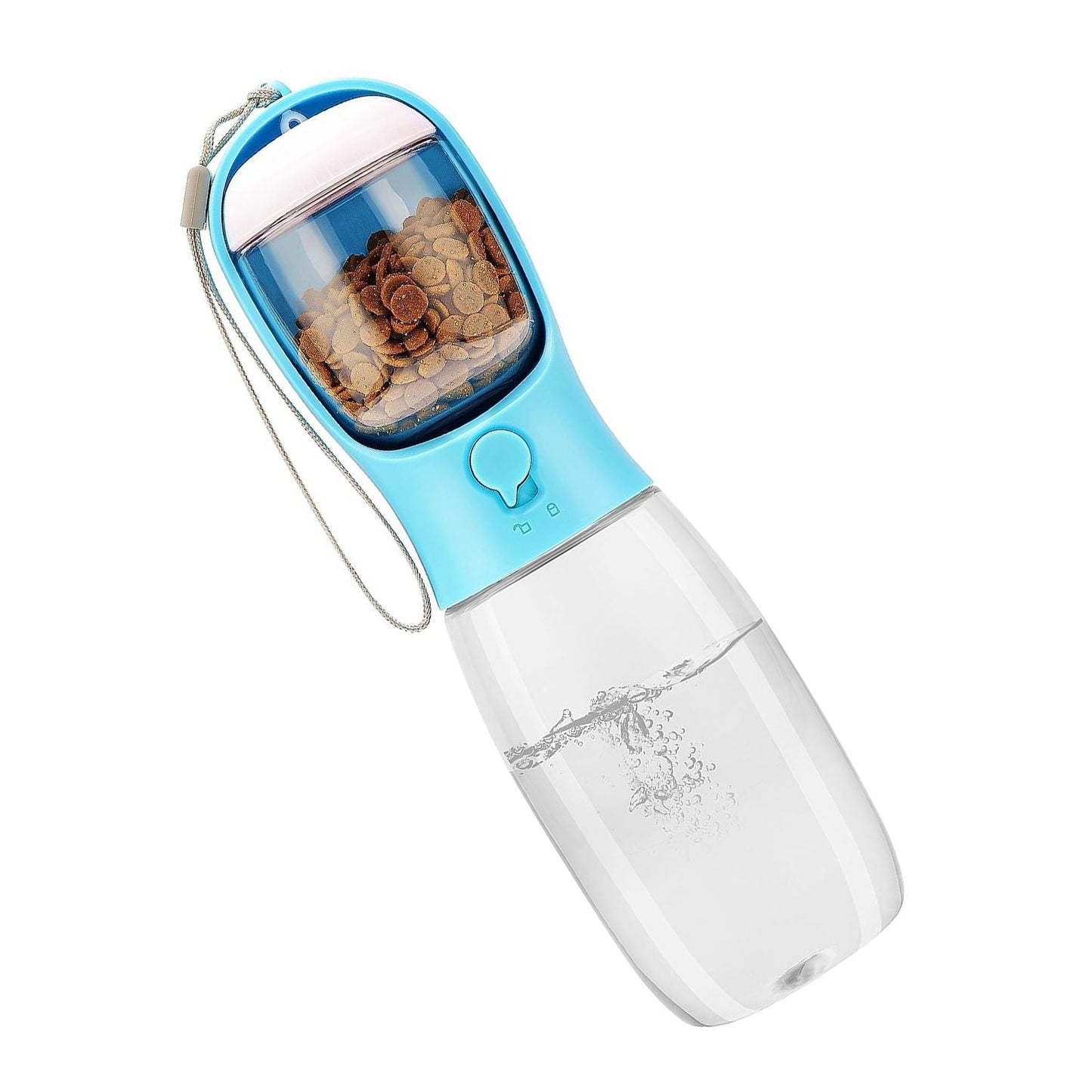 18.6OZ Portable Dog Water Bottle Pet Water Dispenser with Detachable Food Container Leak-Proof Lock Design for Dog Walking Traveling Hiking Outdoor Activities