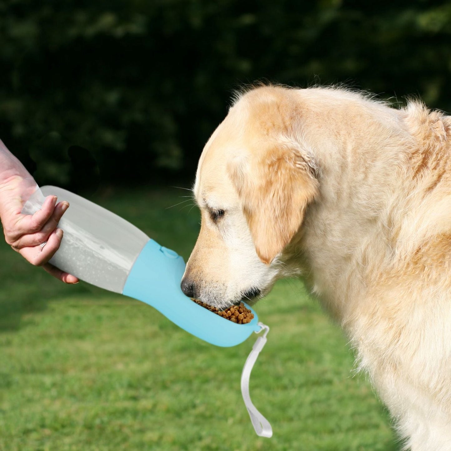18.6OZ Portable Dog Water Bottle Pet Water Dispenser with Detachable Food Container Leak-Proof Lock Design for Dog Walking Traveling Hiking Outdoor Activities
