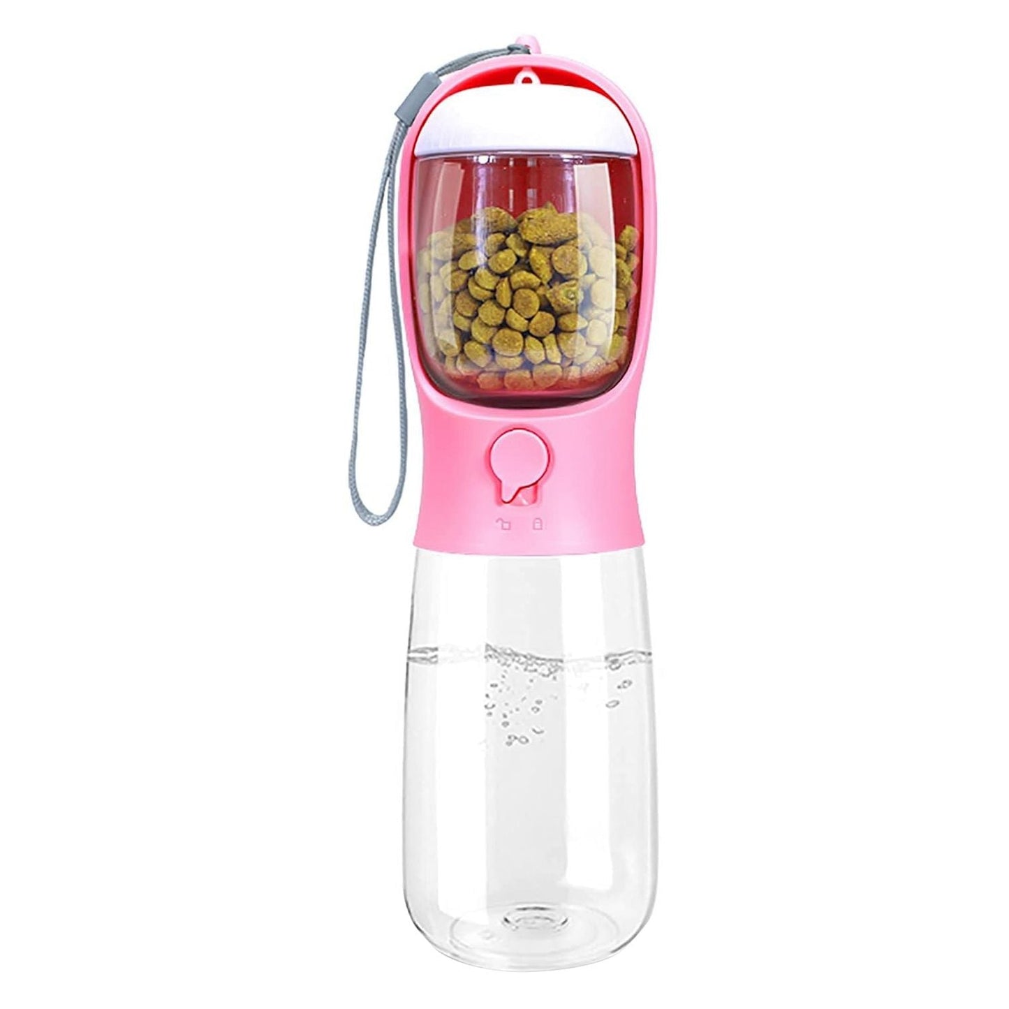 18.6OZ Portable Dog Water Bottle Pet Water Dispenser with Detachable Food Container Leak-Proof Lock Design for Dog Walking Traveling Hiking Outdoor Activities