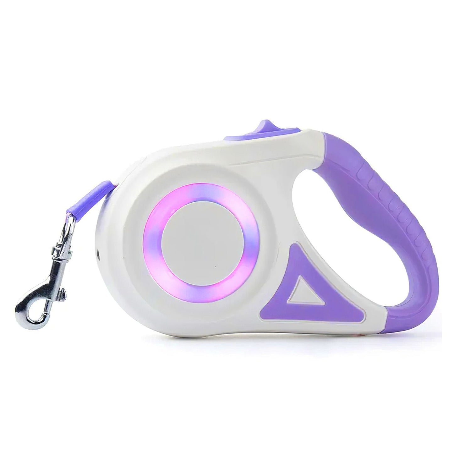 16FT Retractable Dog Leash Extendable Pet Leash Dog Walking Leash with Flashlight RGB Light 2 Rolls of Waste Bags Dispenser Fit for 66-110lbs