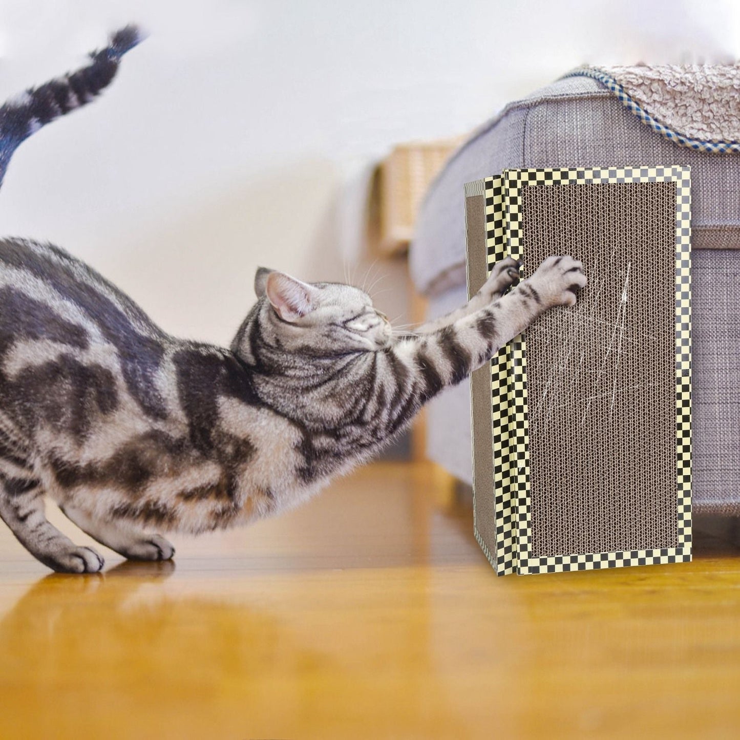 2Pcs Foldable Cat Scratcher Sofa Wall Couch Corner Vertical Double-Sided Cat Scratching Board