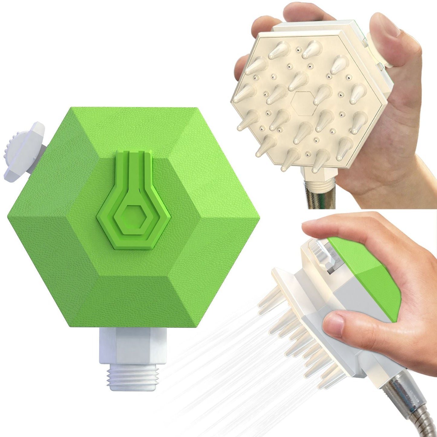 Dog Pet Shower Sprayer Scrubber, 3 Gear in One Pet Bathing & Massaging, Compatible to All Standard Water Tube, New Pets Cleaning Washing Grooming Brush