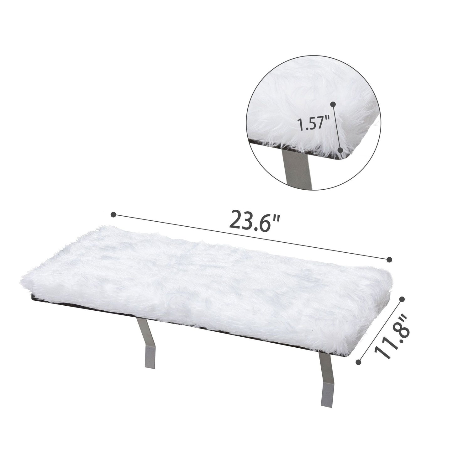 Cat Window Perch;  Wall-mounted Cat Seat with Soft Cushion and Supporting Feet;  White