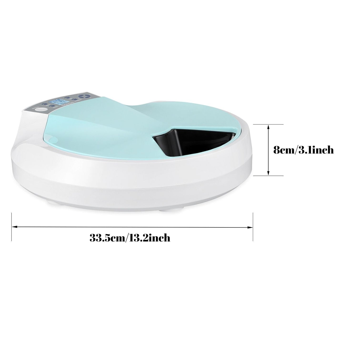 5-Meals Automatic Feeder Auto Pet Feeder 5x270ml Dry and Wet Food Dispenser Cat and Dog Food Dispenser Programmable Timer Portion Control with Voice Recorder Dual Power Supply
