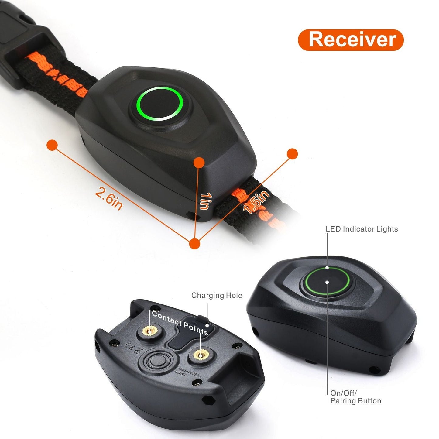 Electric Dog Training Collar Rechargeable Receiver Beep Vibration Shock