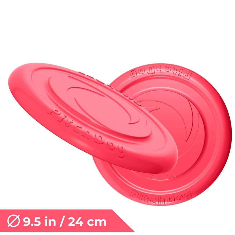 Dog Frisbee Toy Safe for Teeth Outdoor Floating Flying Disk for Small Medium and Large Breed Dogs Lightweight Dog Catch and Fetch Toy Outside Dog Yard Toys Pink Color