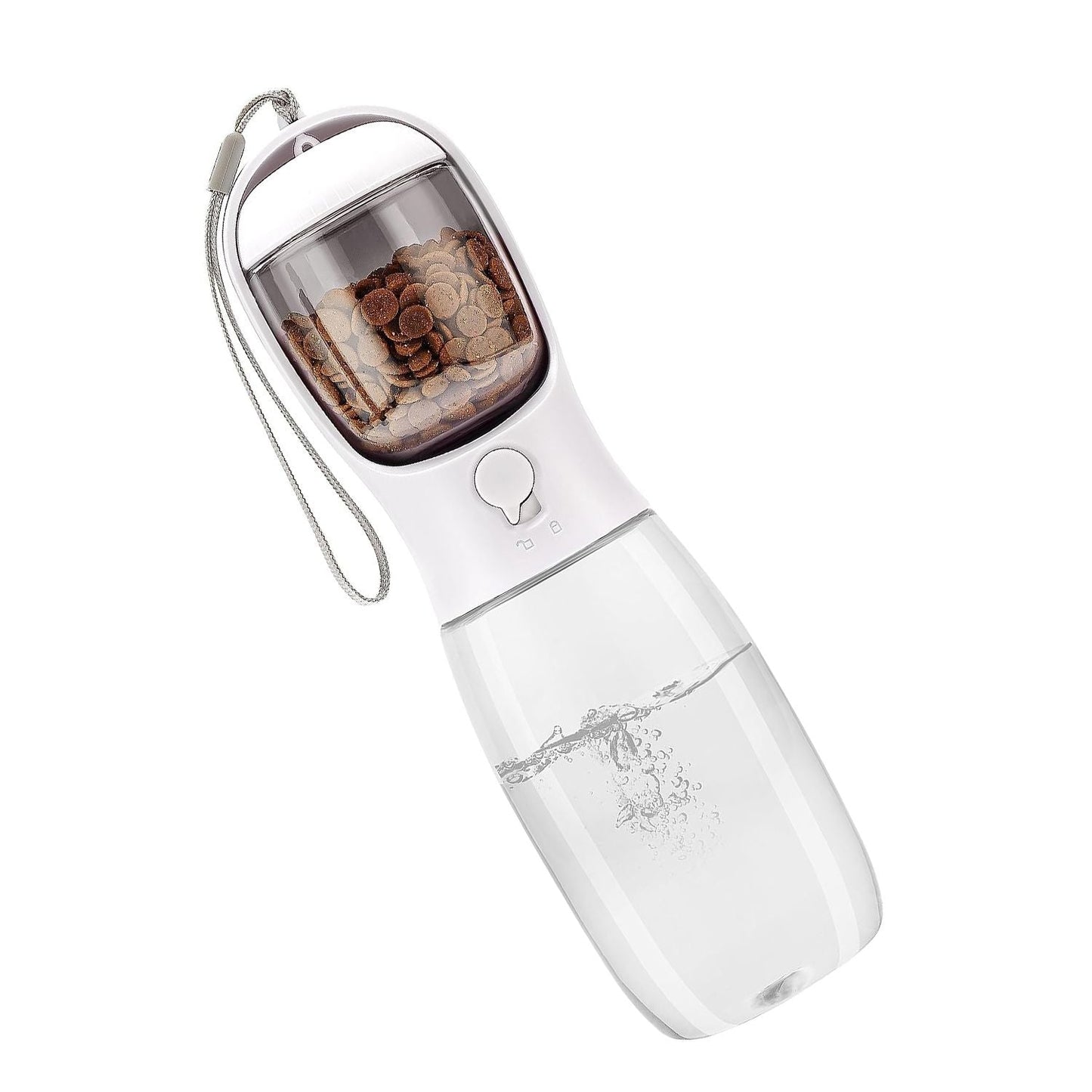 18.6OZ Portable Dog Water Bottle Pet Water Dispenser with Detachable Food Container Leak-Proof Lock Design for Dog Walking Traveling Hiking Outdoor Activities