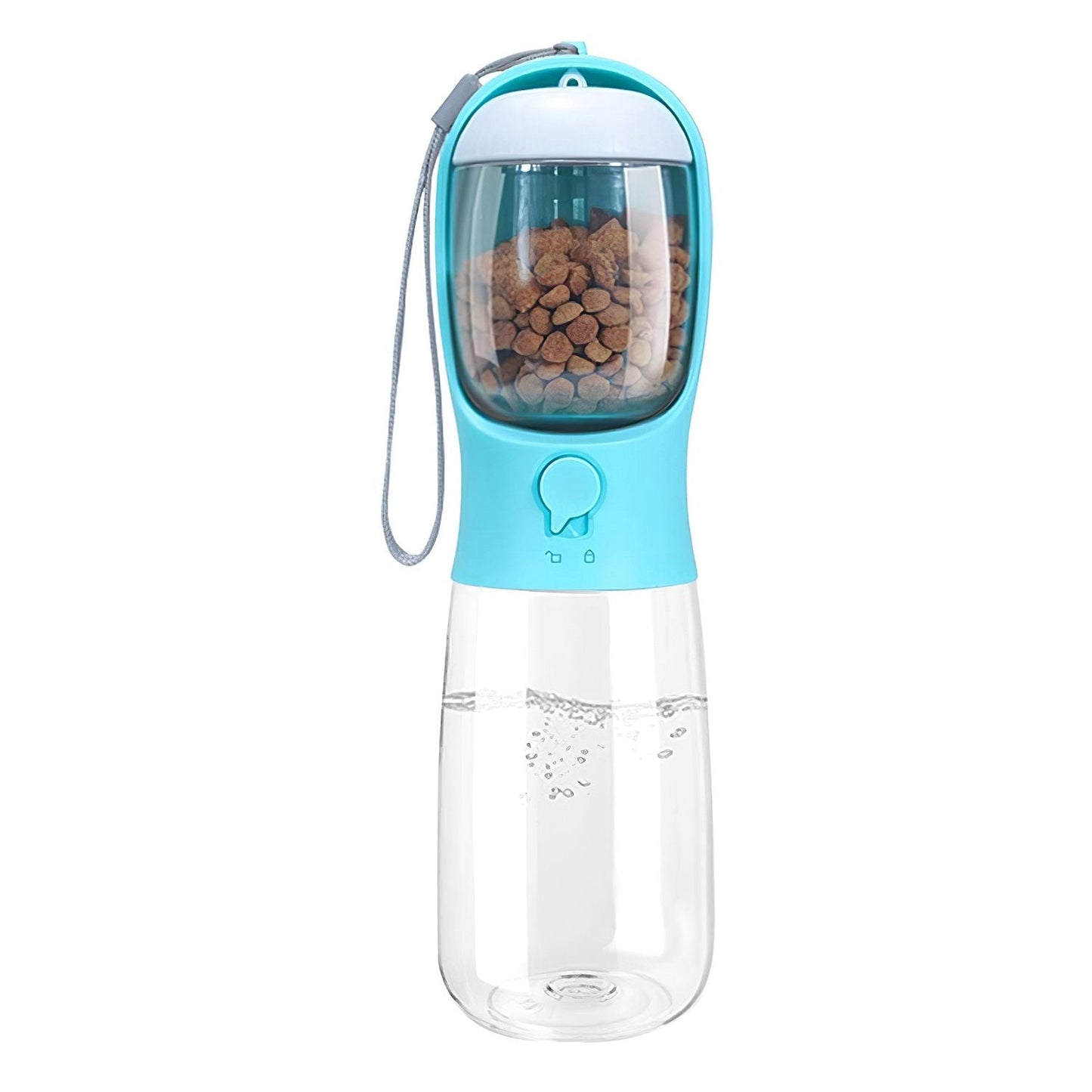 18.6OZ Portable Dog Water Bottle Pet Water Dispenser with Detachable Food Container Leak-Proof Lock Design for Dog Walking Traveling Hiking Outdoor Activities