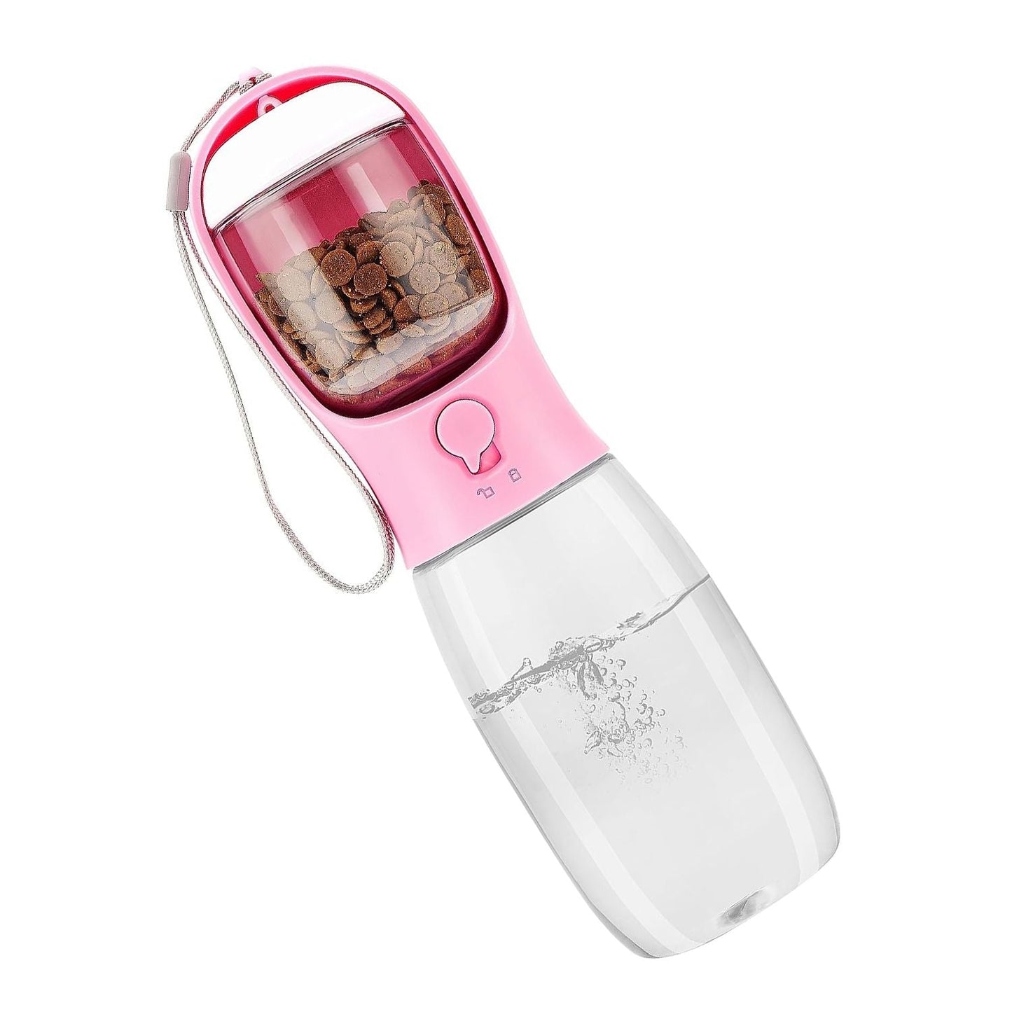 18.6OZ Portable Dog Water Bottle Pet Water Dispenser with Detachable Food Container Leak-Proof Lock Design for Dog Walking Traveling Hiking Outdoor Activities